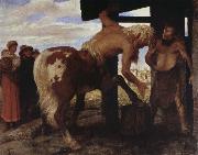 Arnold Bocklin Kentaur in the village smiths oil painting reproduction
